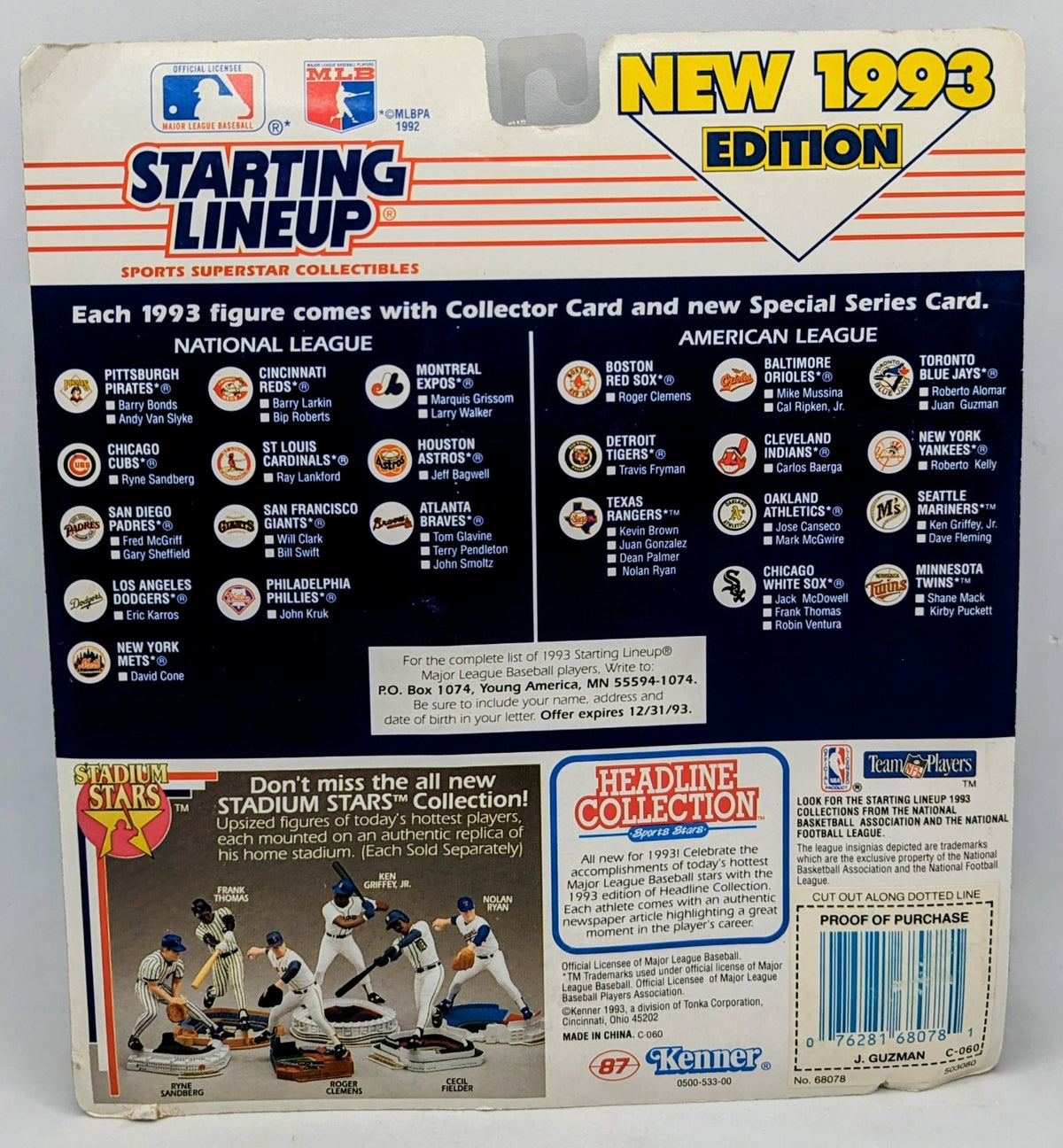 1993 Starting Lineup Juan Guzman Toronto Blue Jays Figure image 2