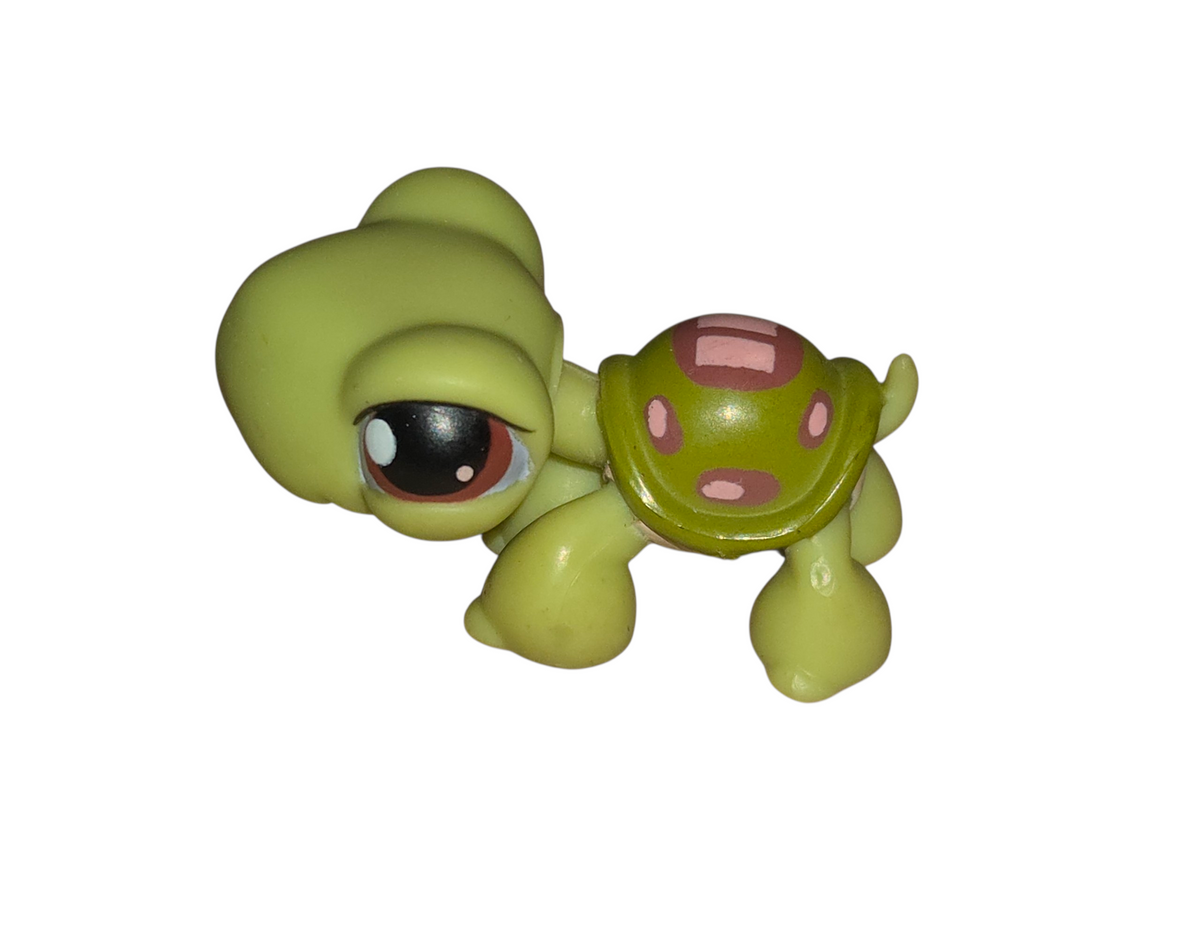 2004 Hasbro Littlest Pet Shop LPS #07 Turtle With Pink Stripes On Back image 2