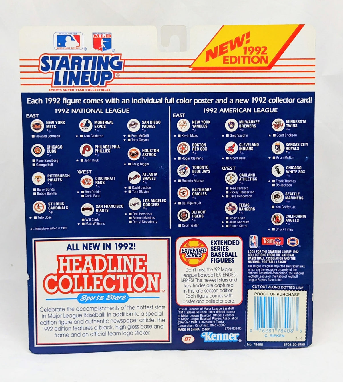 1991 Starting Lineup Cal Ripken Jr Superstar Series Baseball Figure image 2