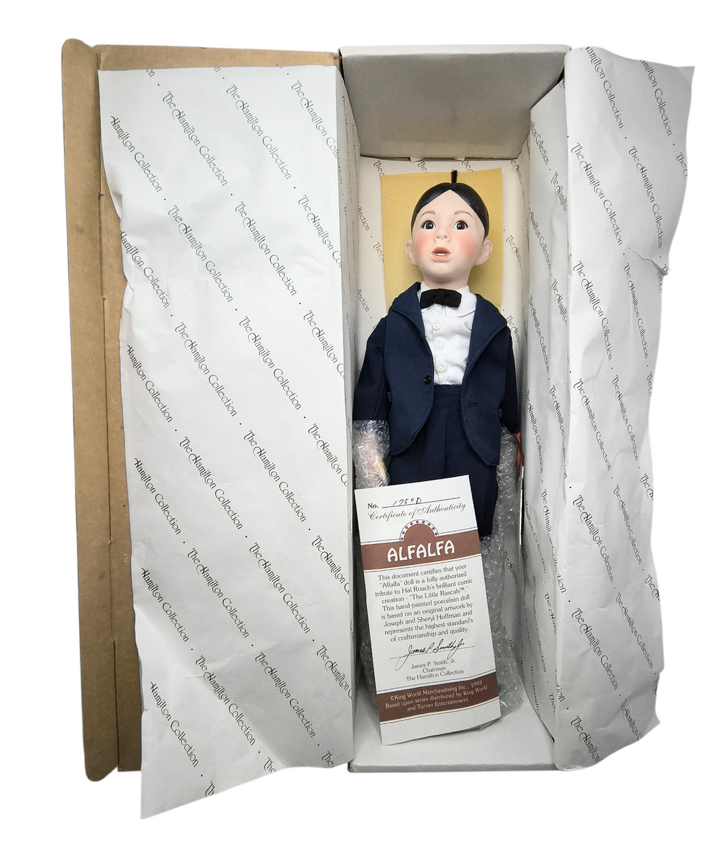 1993 Hamilton King World The Little Rascals 14" Alfalfa Porcelain Doll image 2