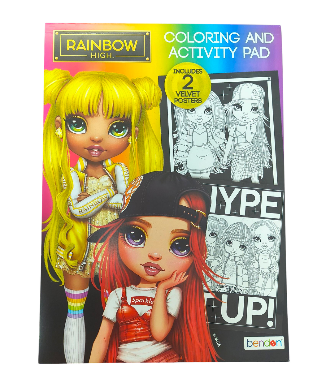 Bendon Rainbow High Coloring And Activity Pad With 2 Velvet Posters