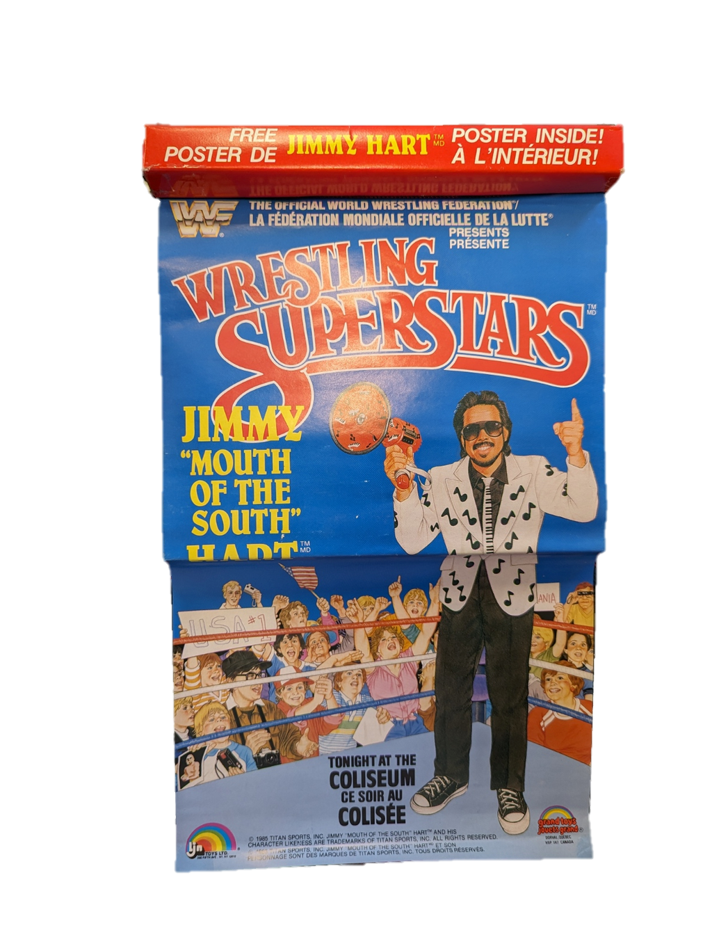 1985 LJN Titan Sports Wrestling Superstars Jimmy Mouth Of The South Hart Poster