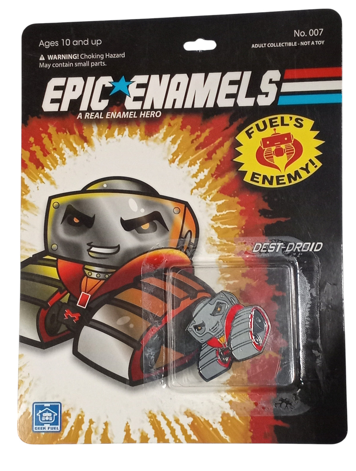 Geek Fuel Epic Enamel Real Enamel Hero GI Joe Dest Droid Destro 1.5" Pin - DT