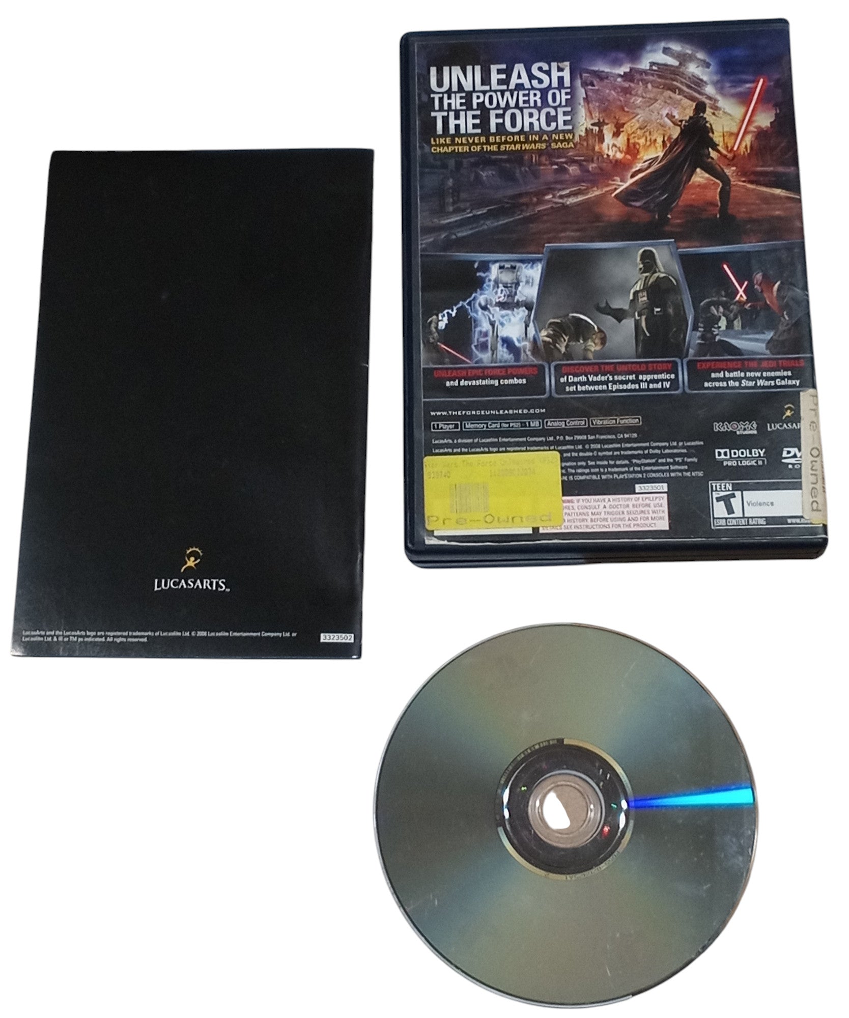 2008 Lucasarts Star Wars Force Unleashed PS2 Sony PlayStation 2 image 2