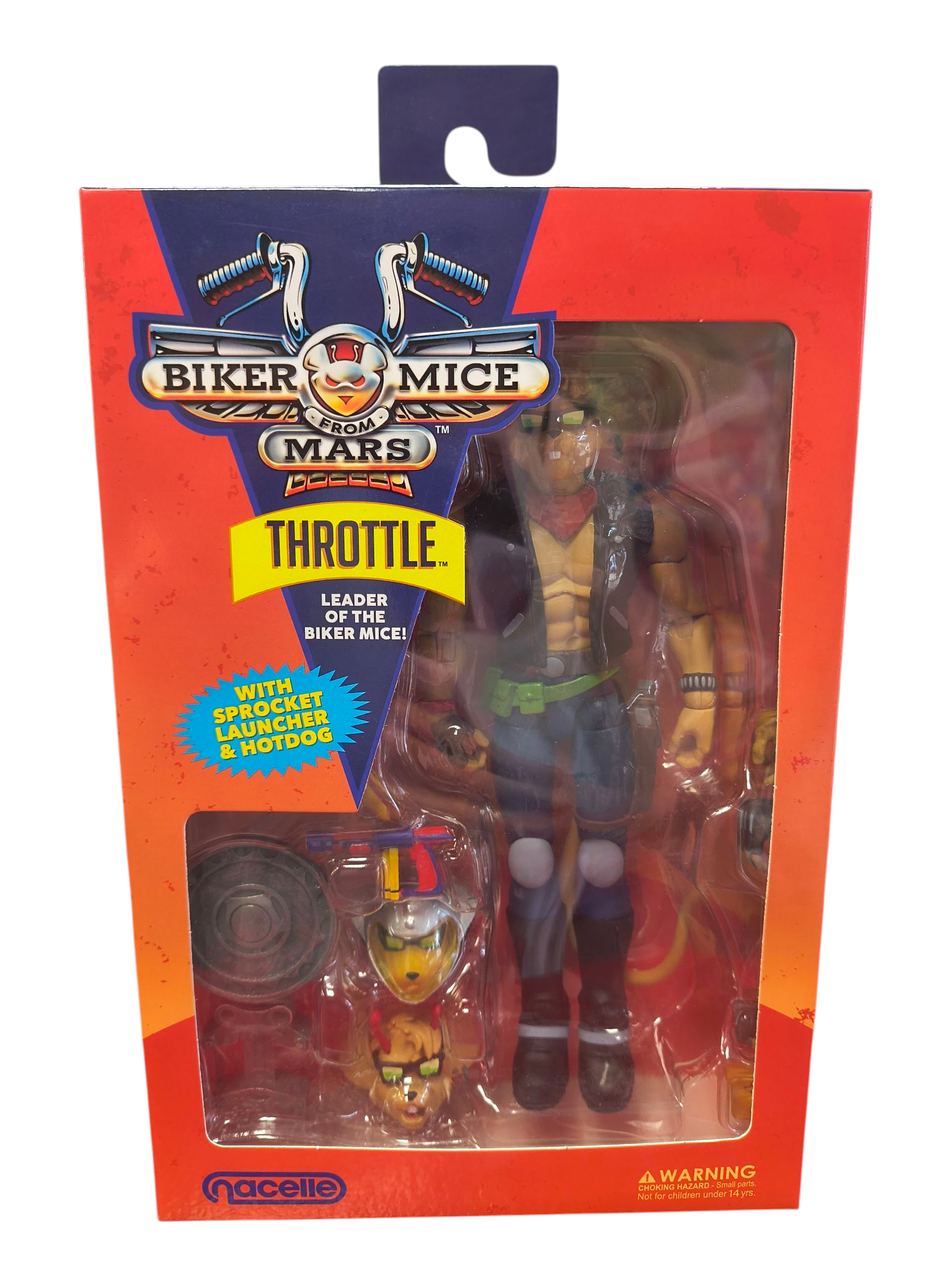 2024 Nacelle Biker Mice From Mars Throttle w/ Sprocket Launcher Hotdog 7" Figure