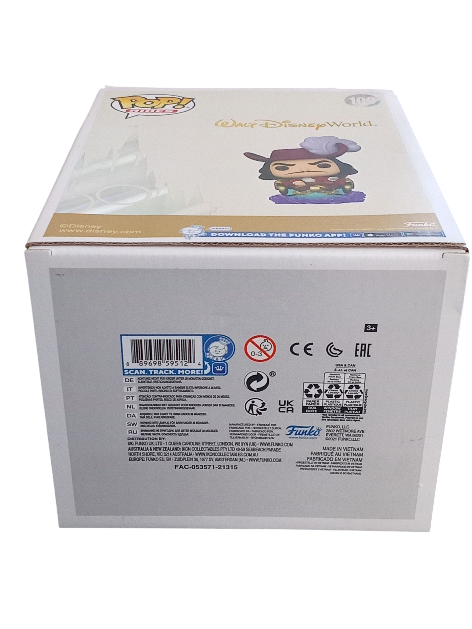 Funko Pop! Rides Walt Disney World 50th Anniversary Captain Hook #109 image 5