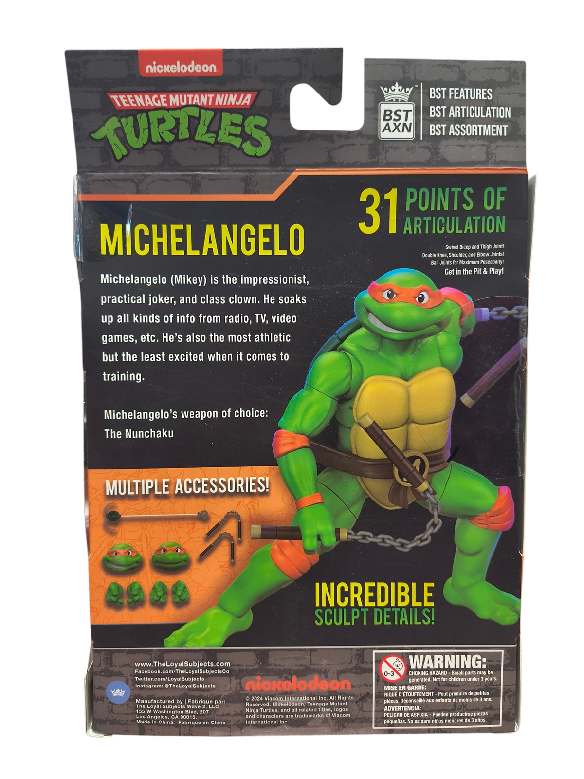 Loyal Subjects BST AXN TMNT Teenage Mutant Ninja Turtles Michelangelo 5" Figure image 2