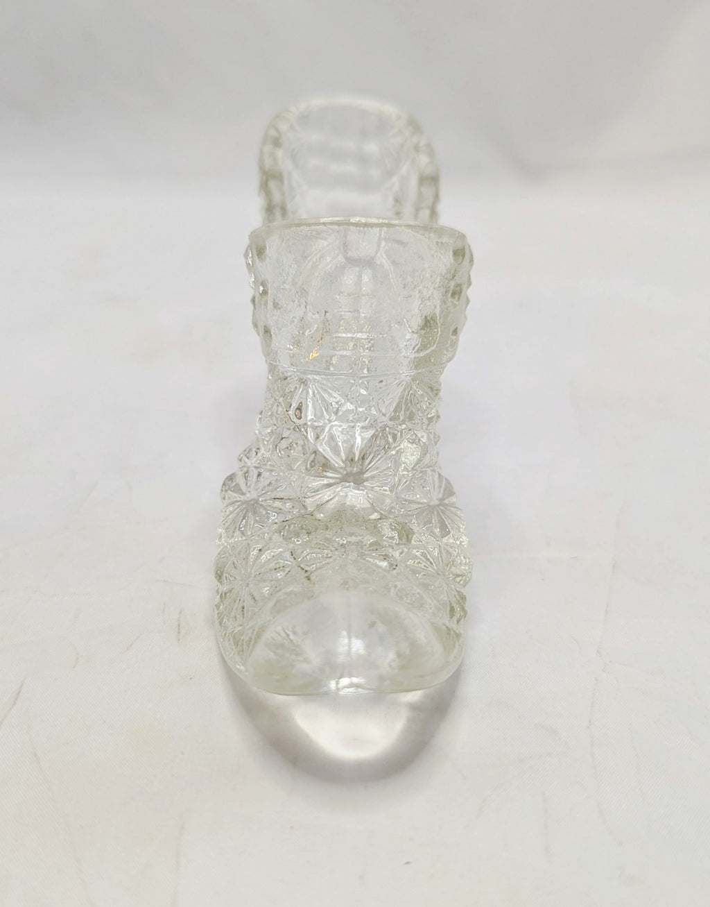 Fenton Daisy And Button Clear Glass Slipper Heel Figurine image 3