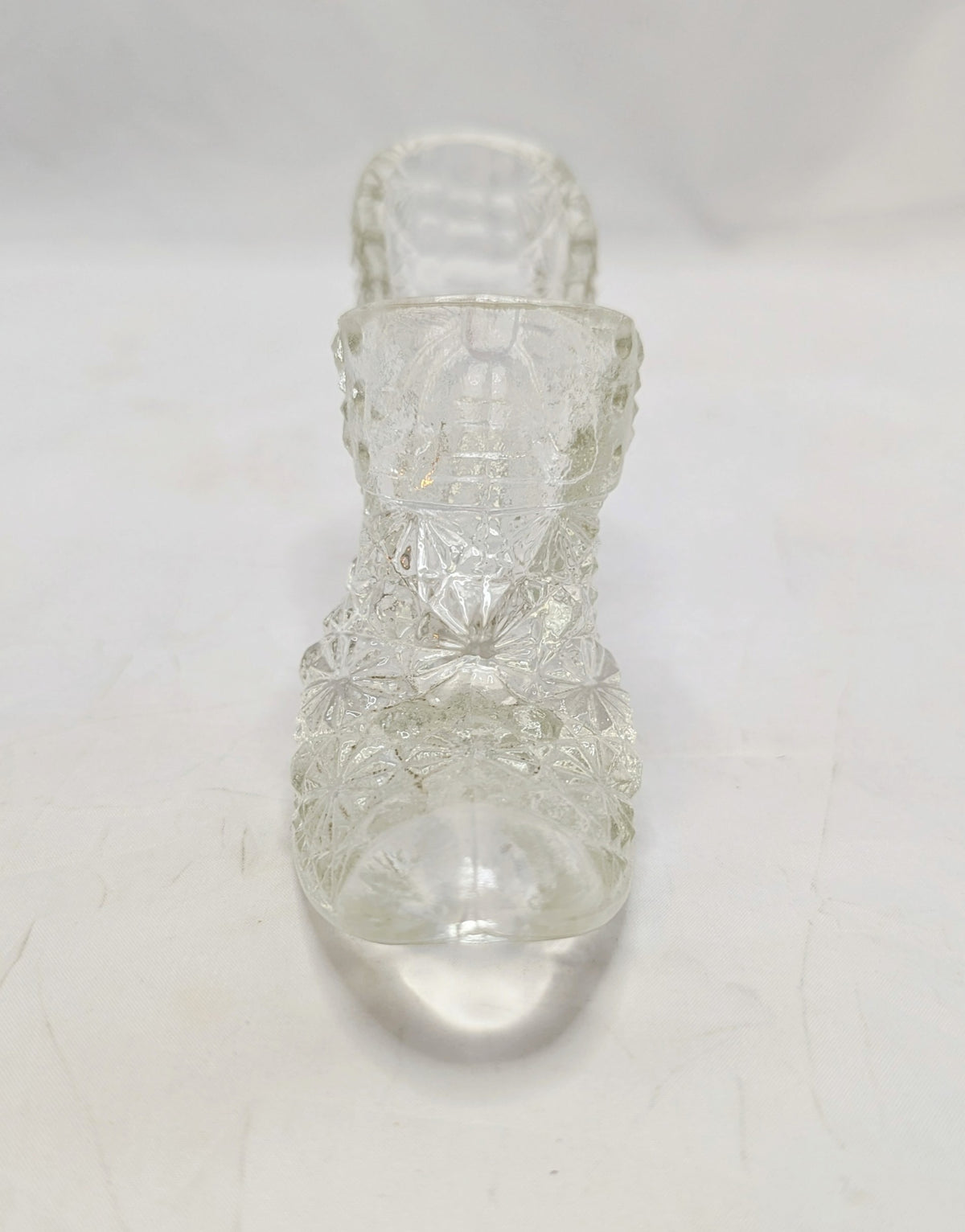 Fenton Daisy And Button Clear Glass Slipper Heel Figurine image 3