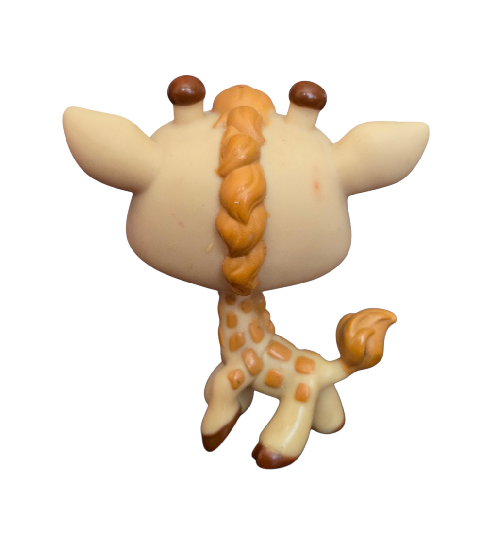 2008 Littlest Pet Shop LPS Brown Spotted Giraffe Figure Blue Eyes Cloud #633 image 2