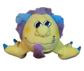 1986 Matchbox Grumples Razzcale Toy Yellow Purple Rasberry Blowing Plush