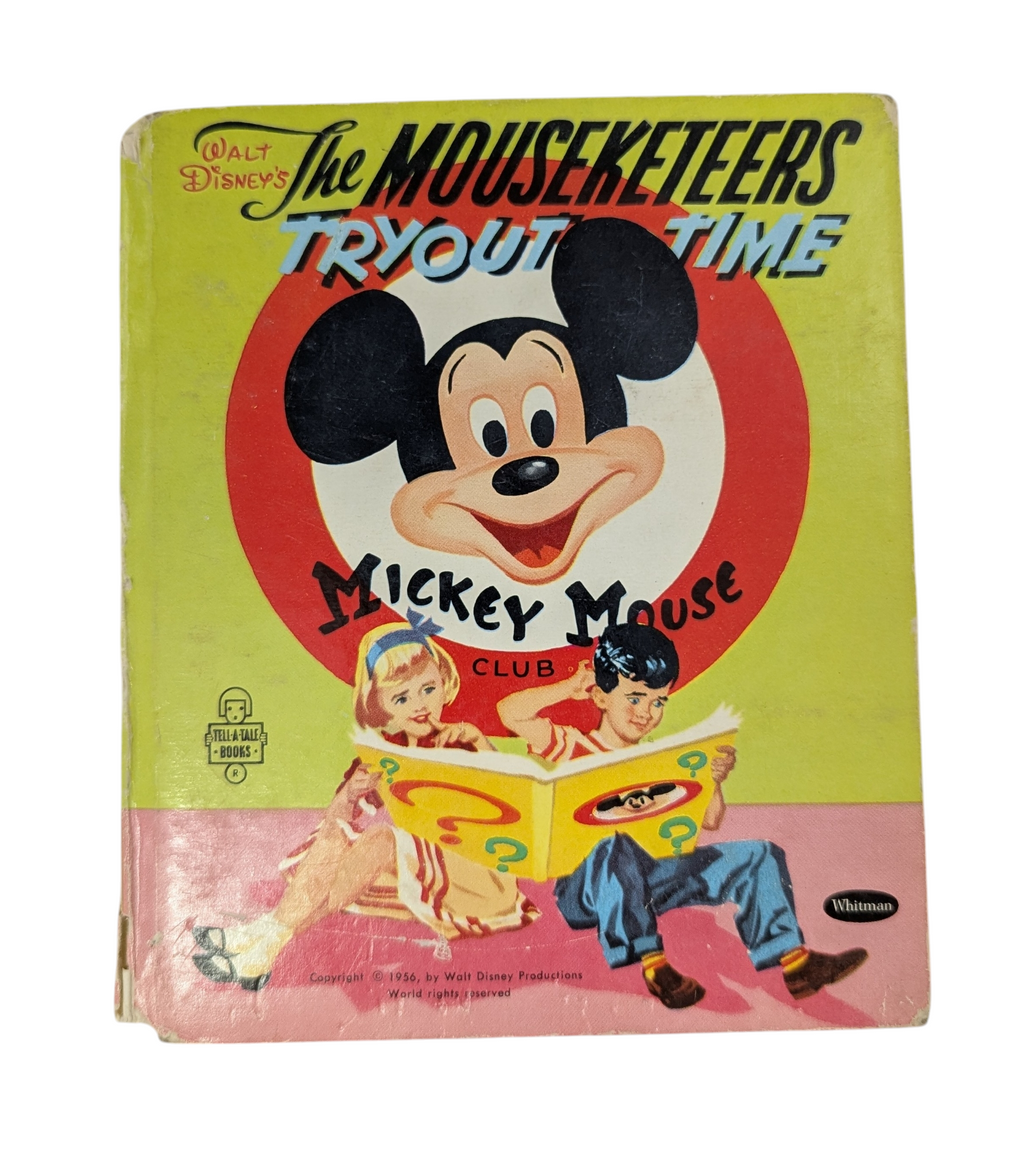 1956 Walt Disney's The Mouseketeers Tryout Time Tell-A-Tale Book