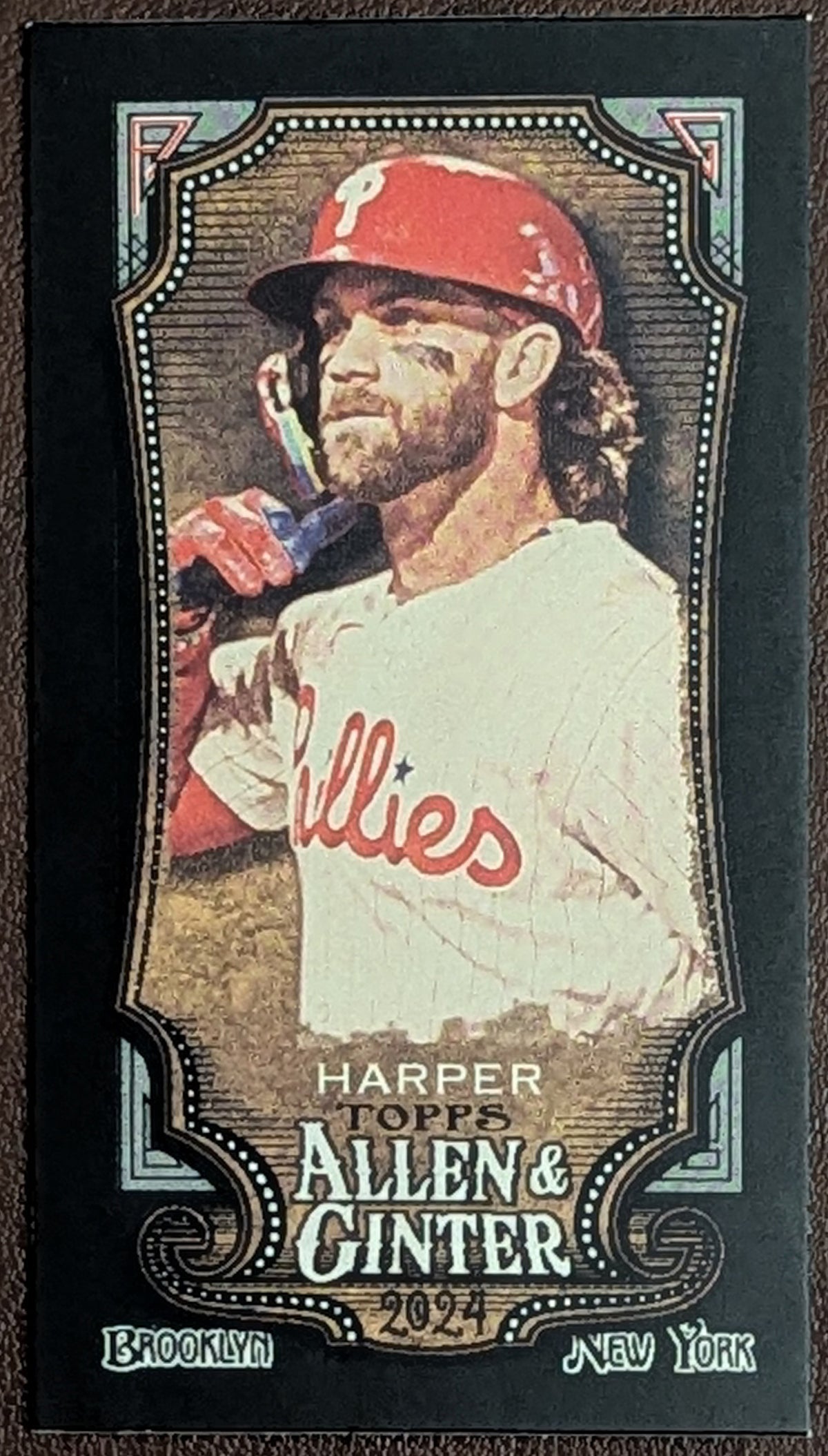 2024 Topps Allen & Ginter Bryce Harper Mini Black Parallel #60 Phillies