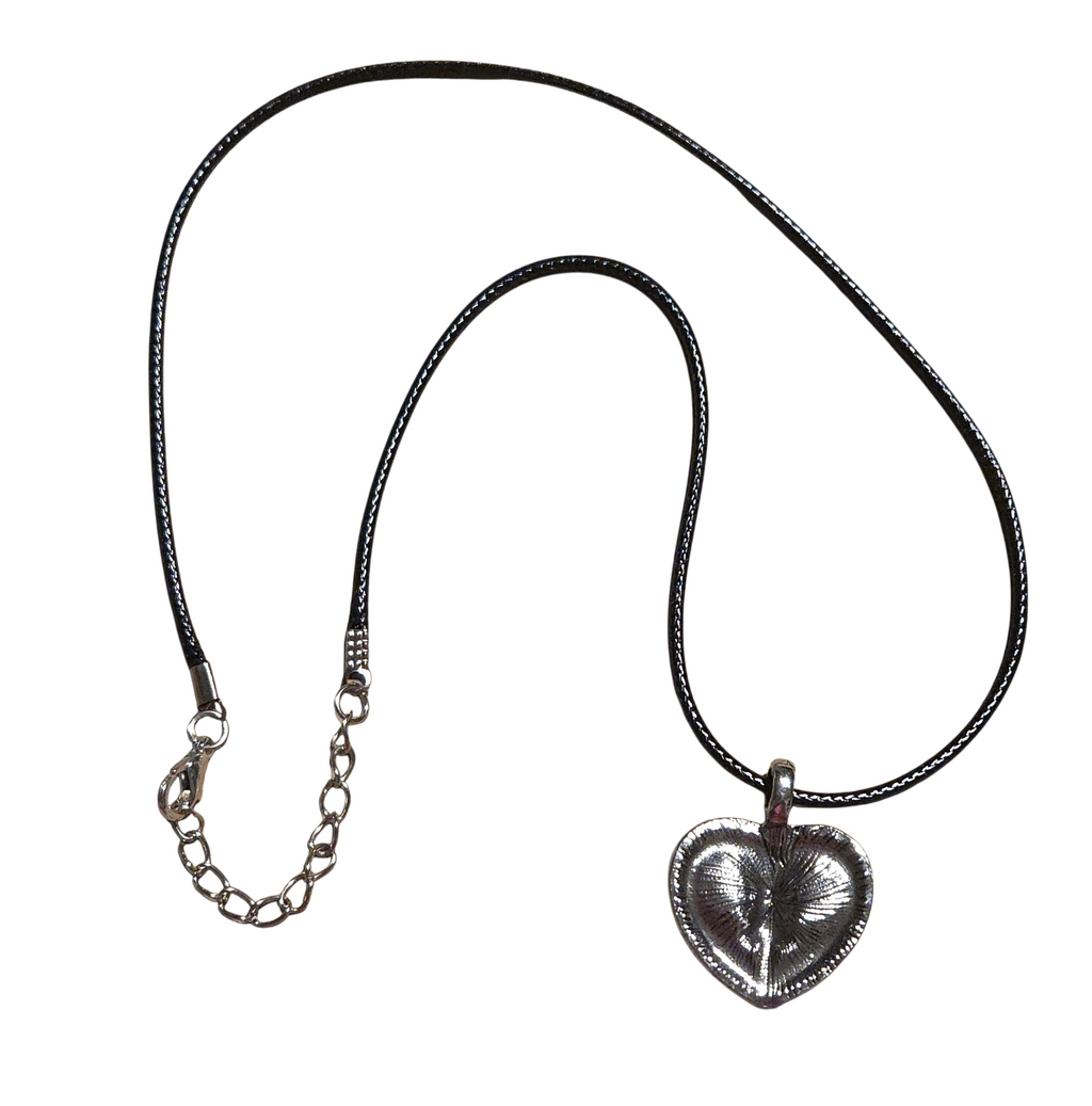 Zinc Alloy Heart Barn Owl w/ Red Eyes Pendant Cord Necklace image 2