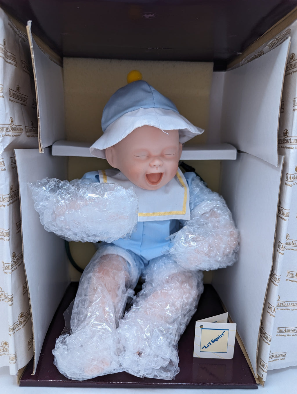 1993 Ashton Drake Galleries Li'l Squirt Porcelain Doll WIth COA & Hose