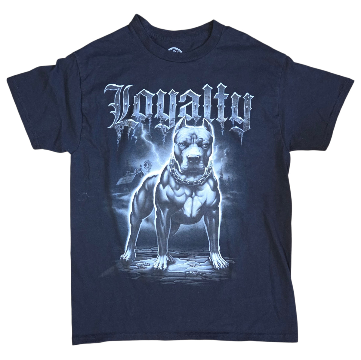 DOM David Gonzales Art Loyalty Pitbull Graphic Black T-Shirt Size Medium