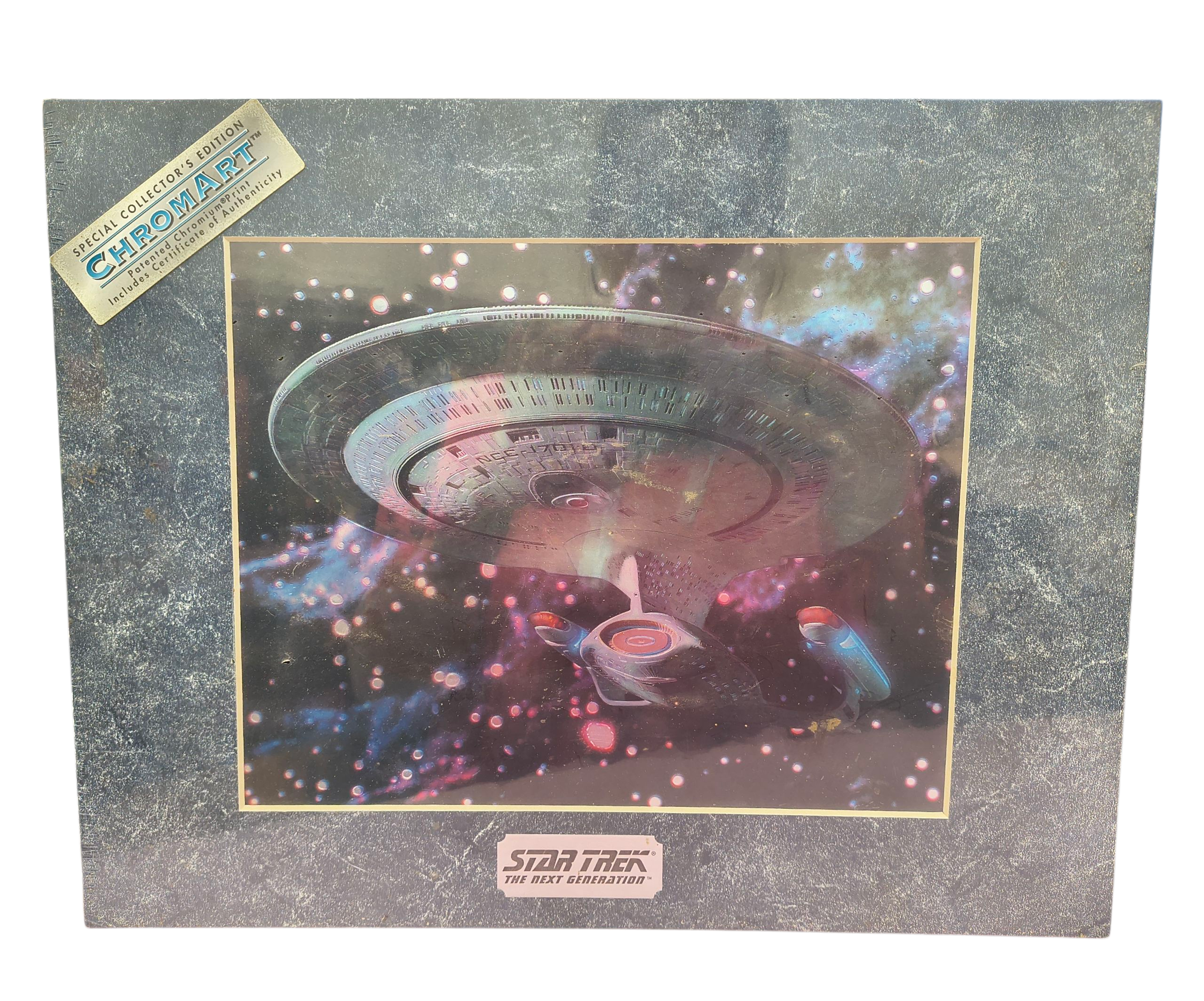 1994 Chromart Star Trek Next Gen Enterprise NCC-1701-D Chromium Print