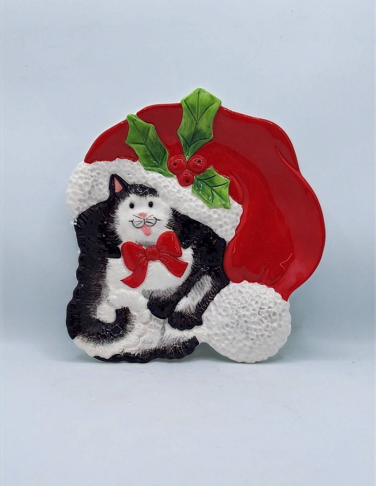 2006 Fitz and Floyd Kitty Claus Canape Plate image 2