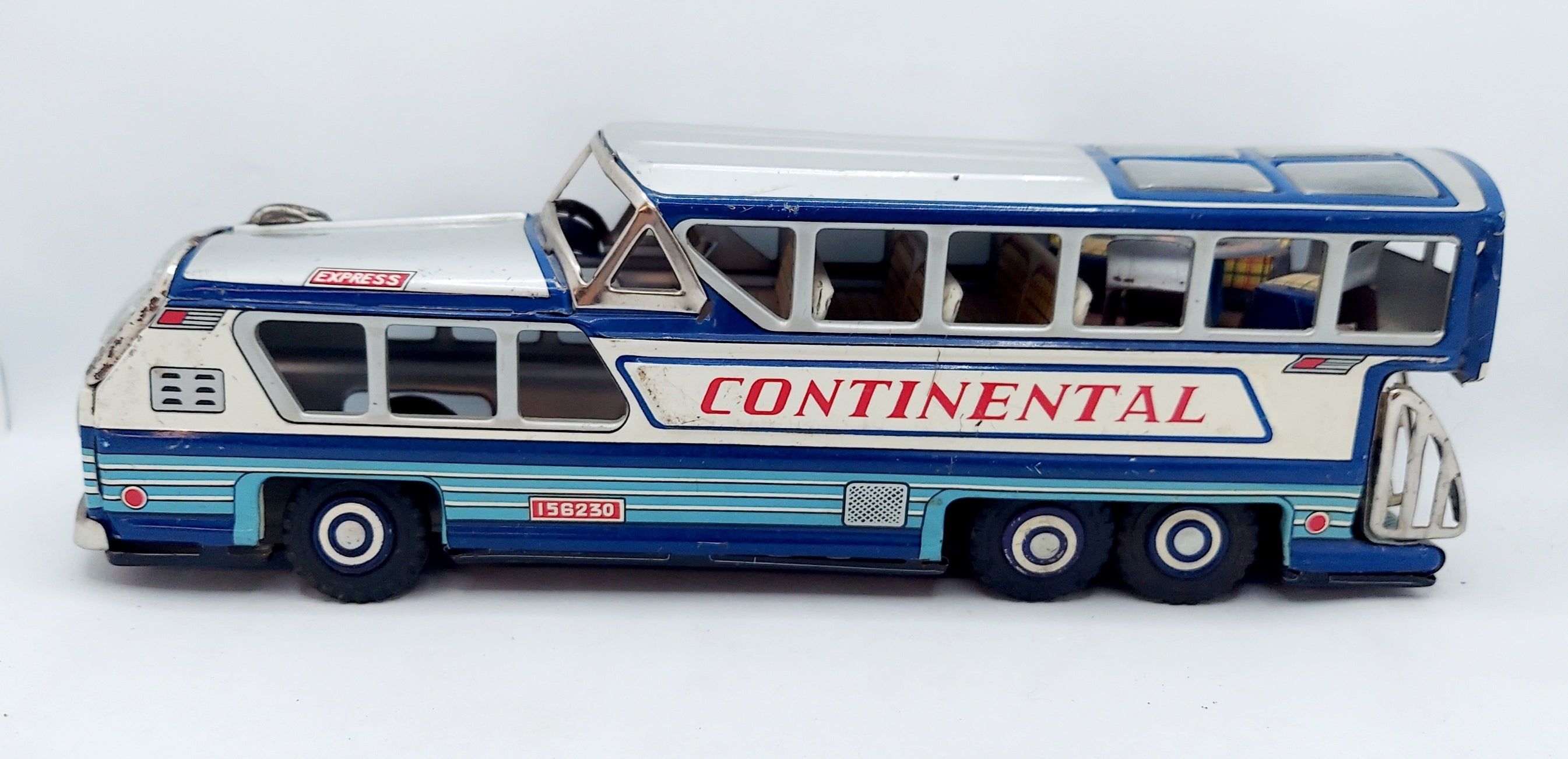 1950s/60s Nomura TN Continental Express #7 Tin Litho 156230 Friction Bus image 2