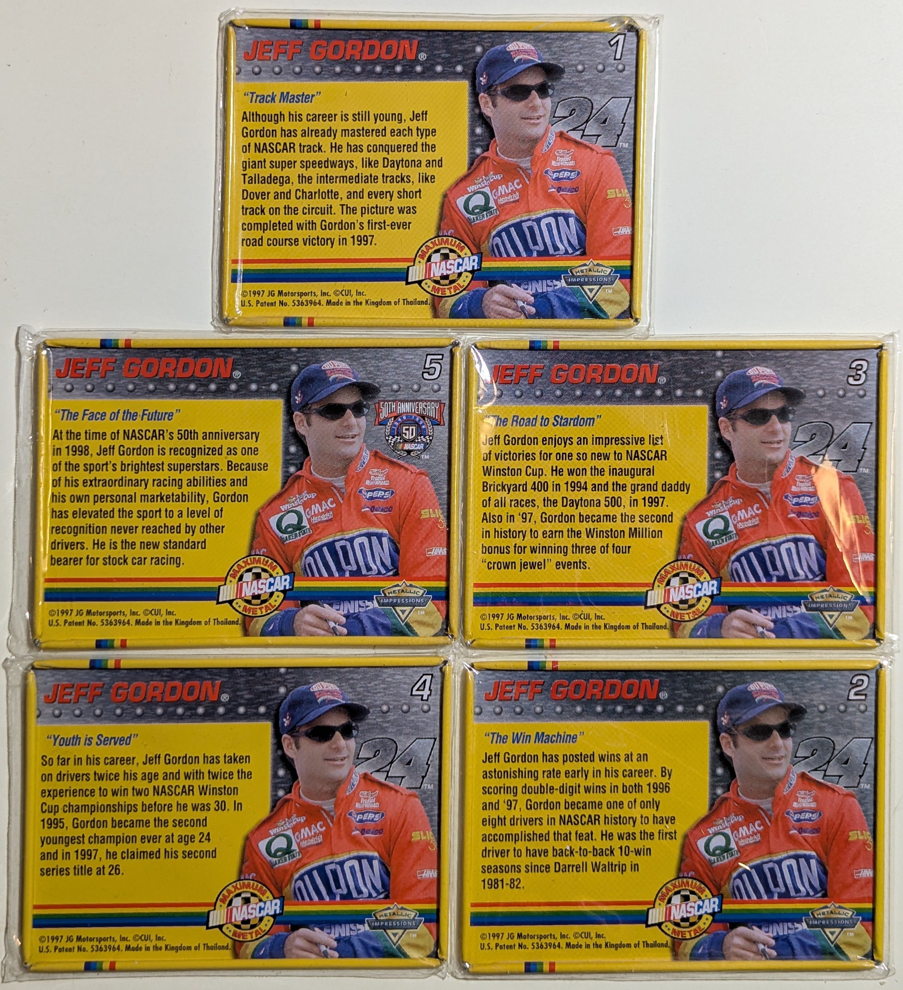 1997 Nascar Maximum Metal Jeff Gordon #24 Metallic Impressions Collector Cards image 2