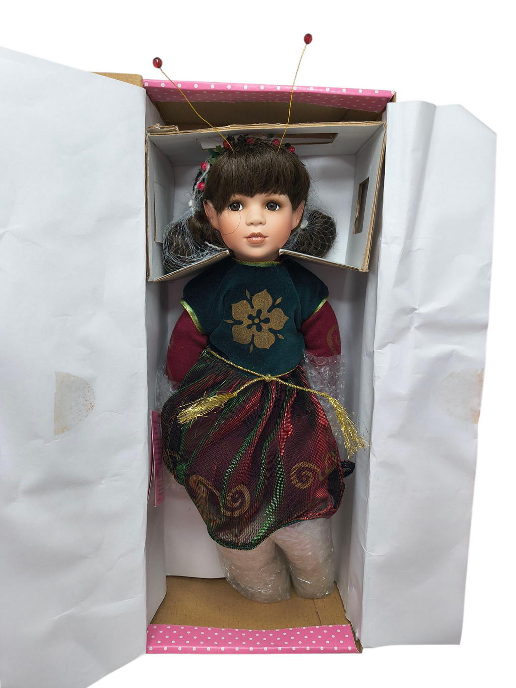 2002 Paradise Galleries Treasury Collection Christmas Jewel Fairy Porcelain Doll image 2