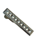 Vintage Hickok USA Silver Tone Tie Clip With Faux Diamonds - DT
