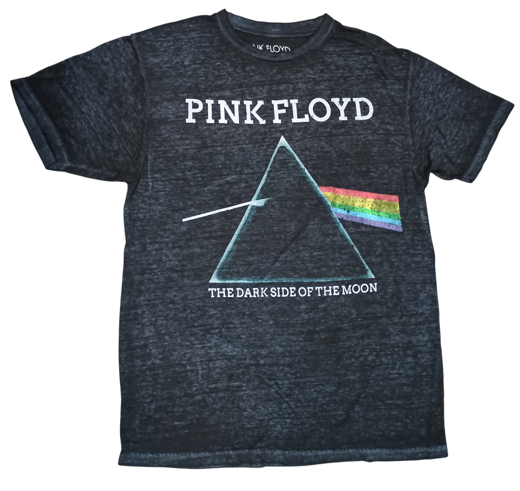 Pink Floyd The Dark Side Of The Moon Burnout Thin Gray T-Shirt Size Medium