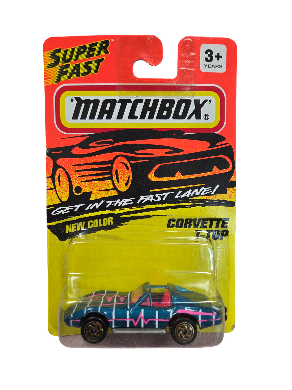 1993 Matchbox Super Fast Corvette T-Top #58 New Color 1:64