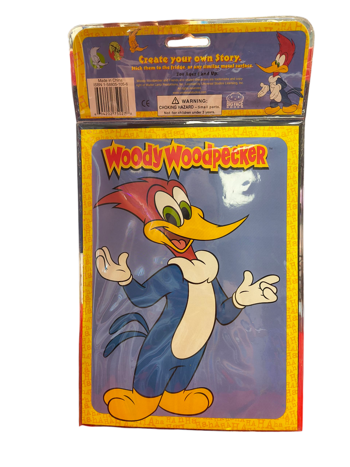 2001 Big Face Books Woody Woodpecker Dress Up Large Magnet Set image 2