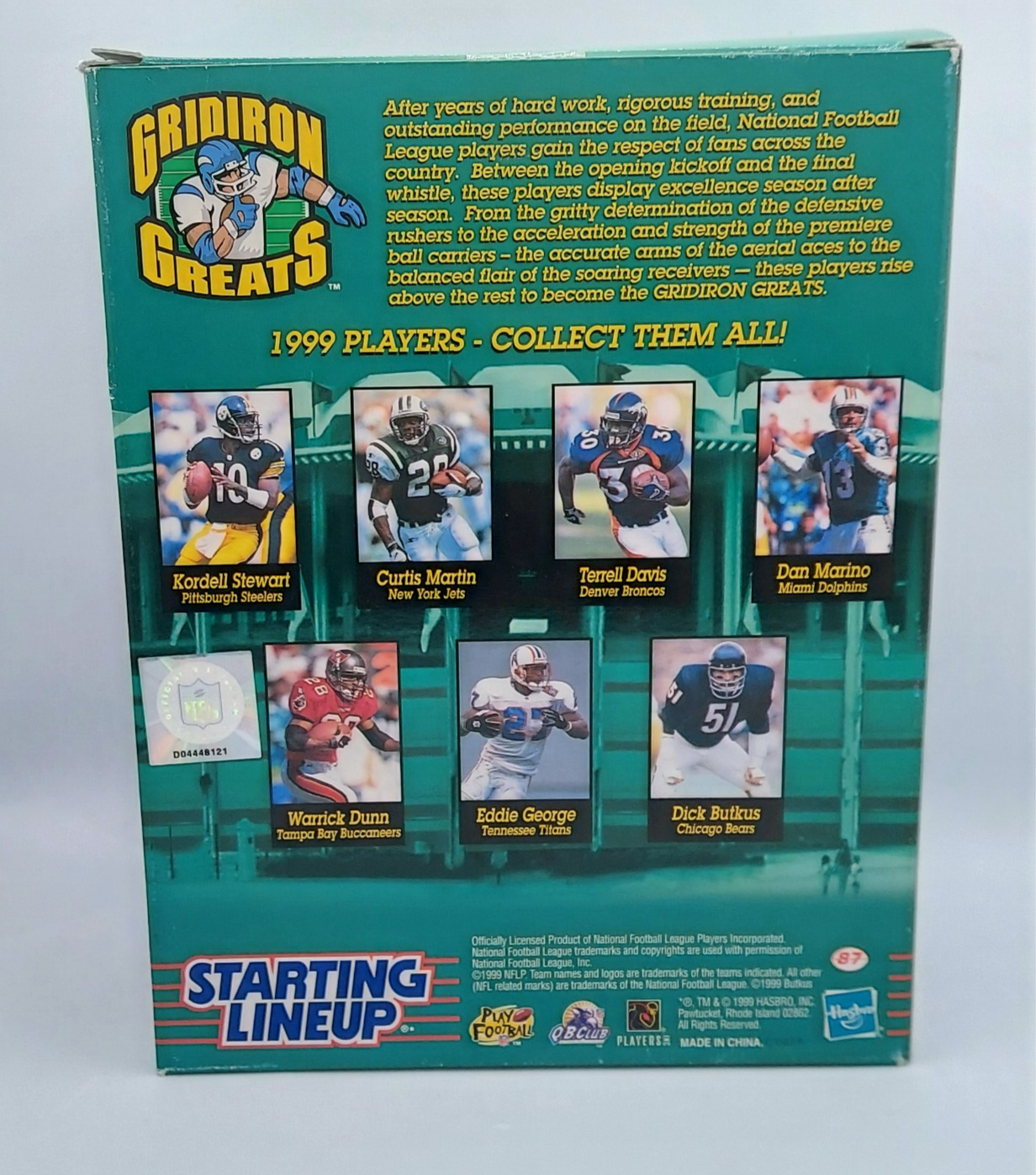 1999 Hasbro Gridiron Greats Starting Lineup Warrick Dunn Tampa Bay Buccaneers image 2