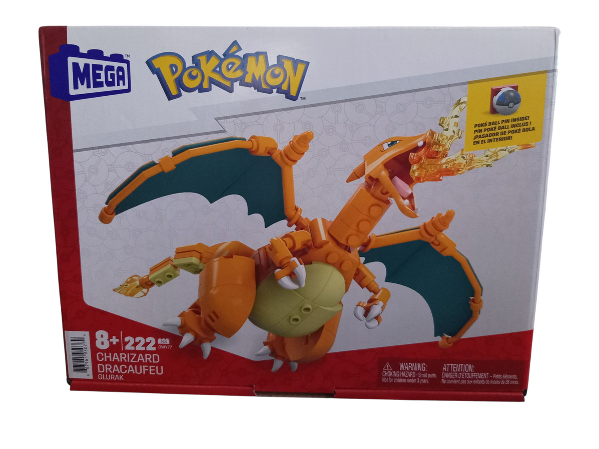 MEGA Pokémon Building Toys Set Charizard with 222 Pieces + Pokeball Pin