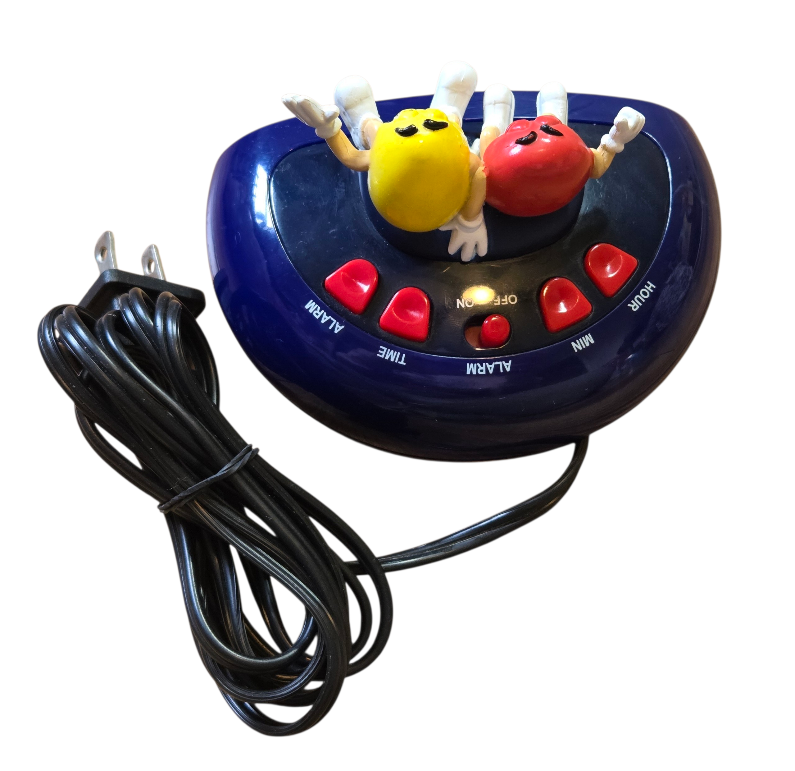 2003 Y2K M&M Digital Alarm Clock Red & Yellow M&M's Blue Clock image 2
