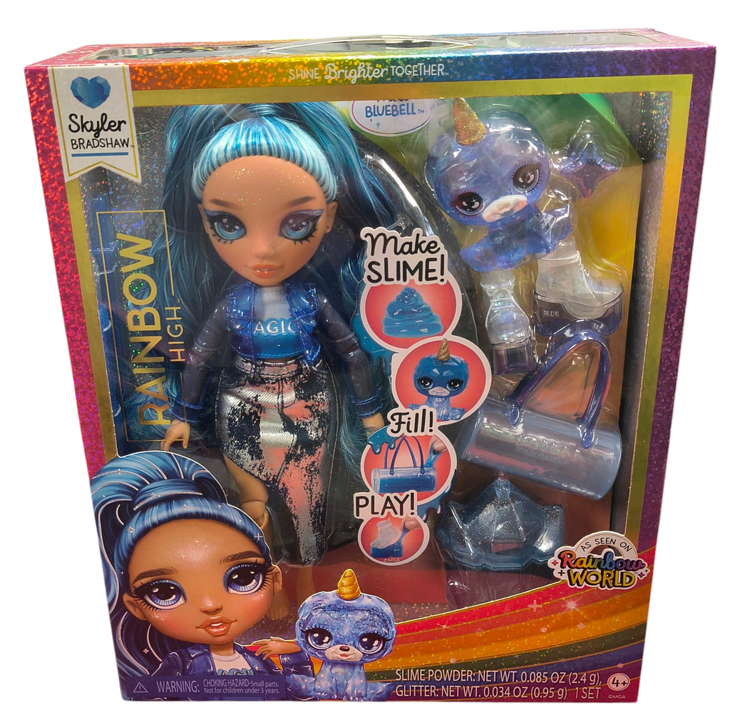 Rainbow High Skyler Bradshaw with Slime Kit & Pet 11” Shimmer Doll