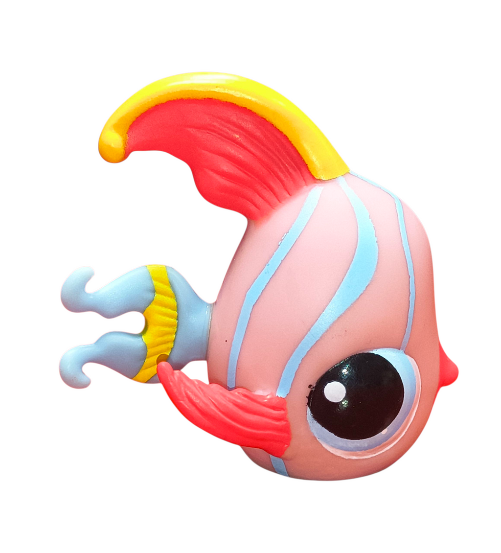 Hasbro LPS Littlest Pet Shop #884 Angel Fish Pink, Yellow & Blue image 2