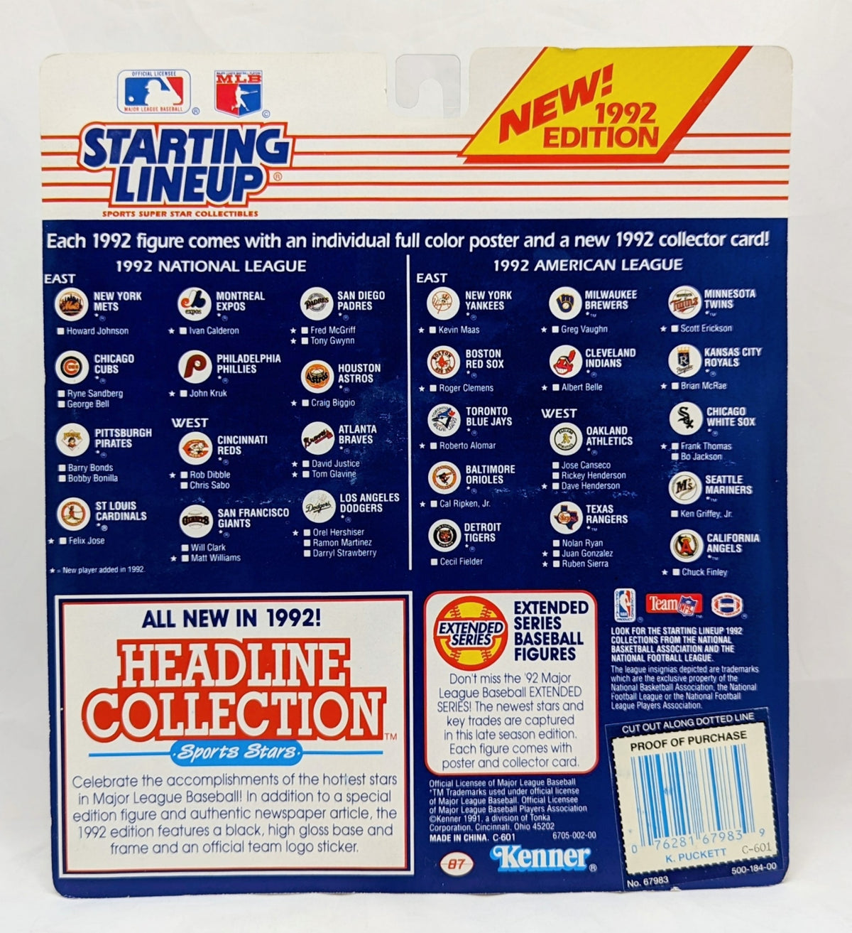 1991 Starting Lineup Kirby Puckett Minnesota Twins Baseball Figure image 2