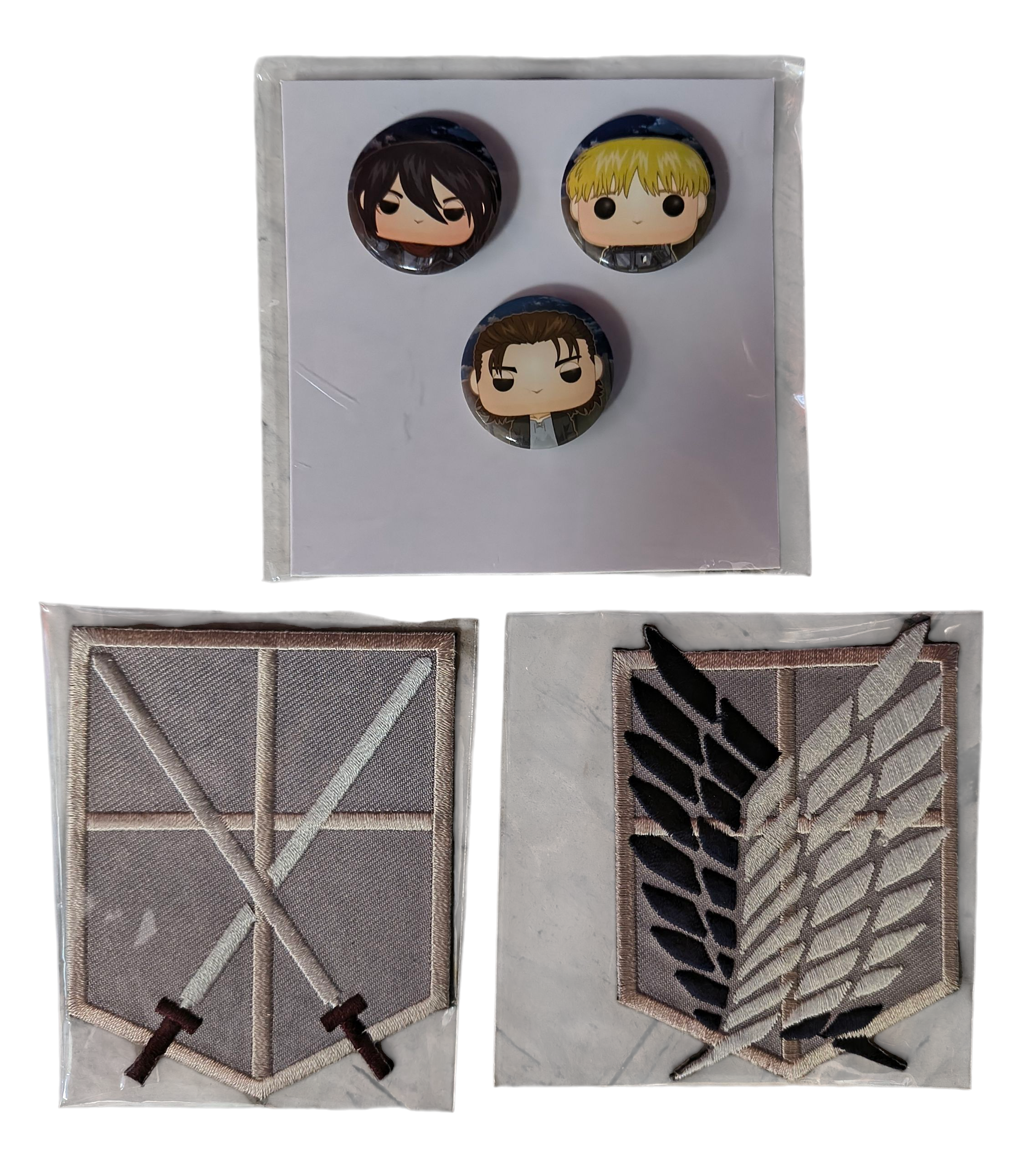 Gamestop Exclusive Funko Attack on Titan Patch And Mini Button Set