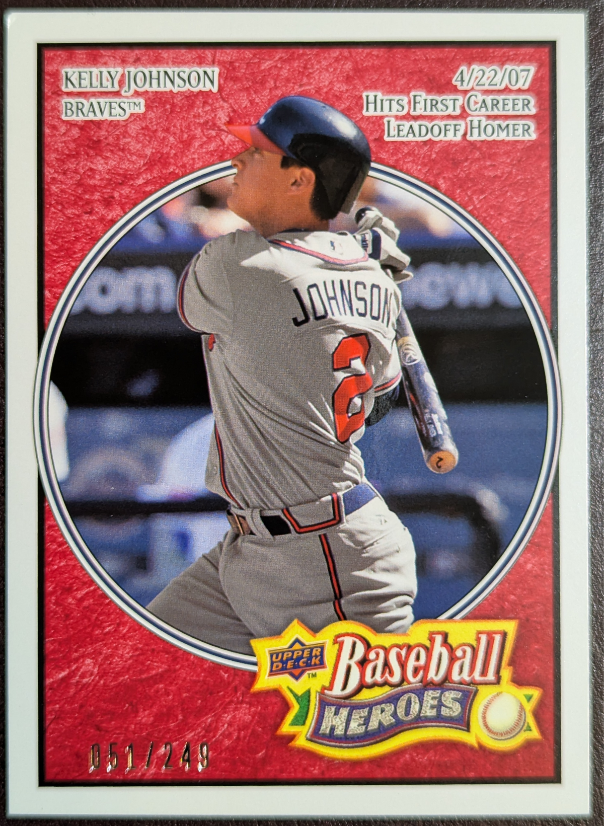 2008 Upper Deck Baseball Heroes Red /249 Kelly Johnson #95
