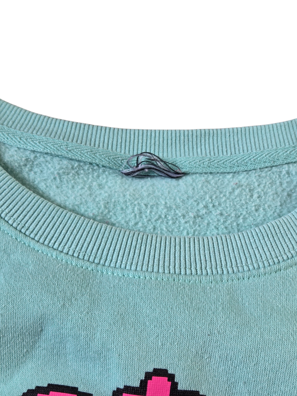 Nintendo Kirby's Adventure Kanji 8 Bit Kirby Seafoam Sweatshirt Size XL image 3
