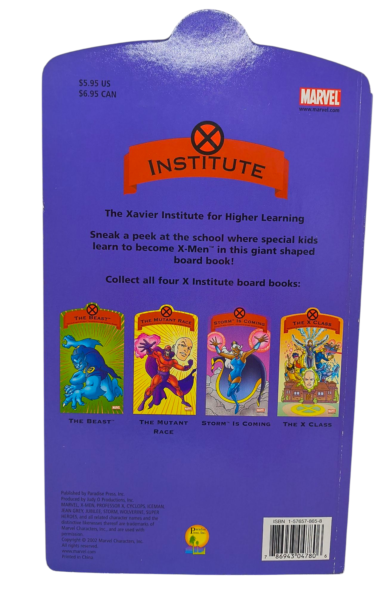 2002 Marvel Paradise Press X-Men The Mutant Race Childrens Board Book image 2