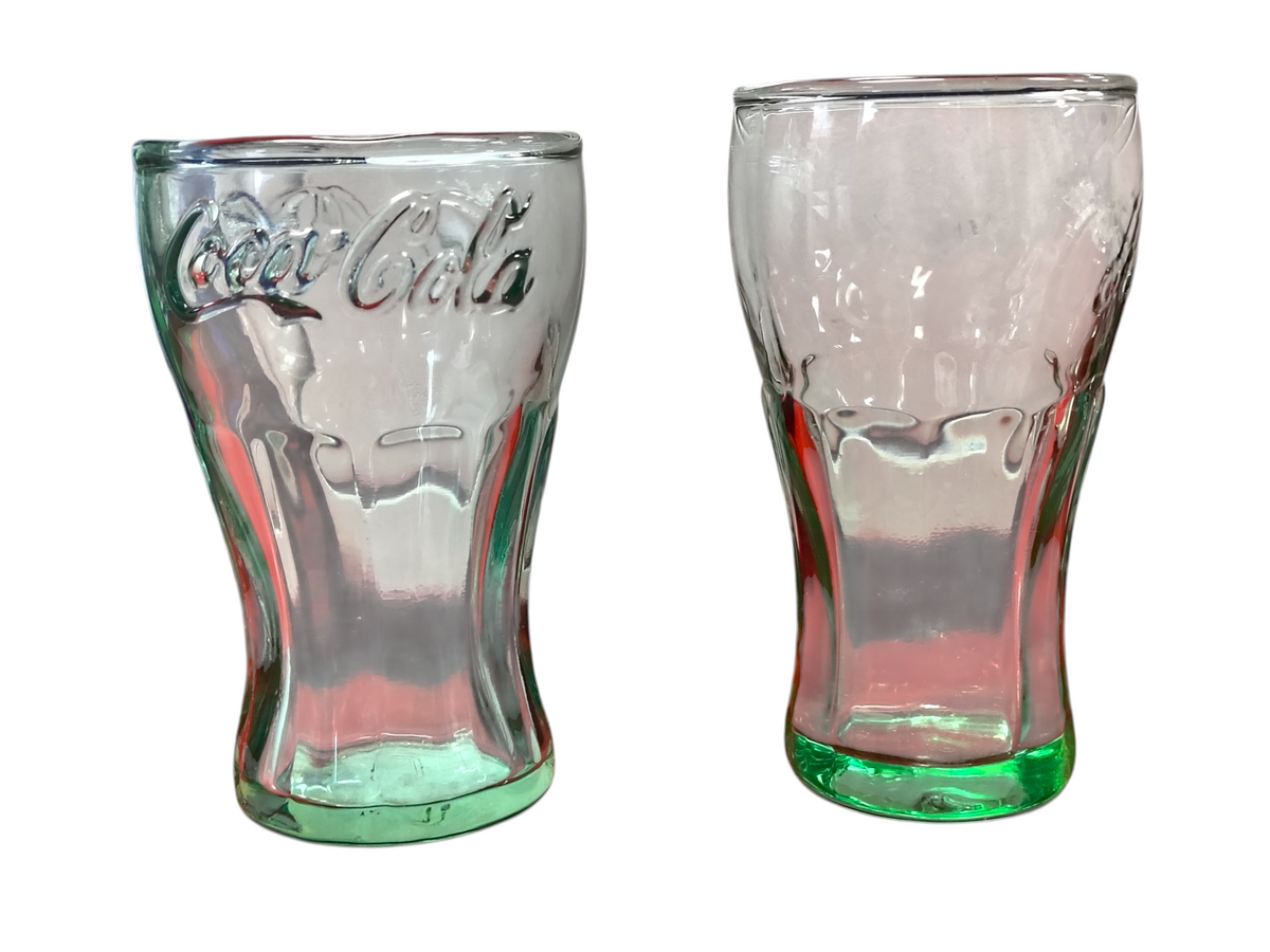 Vintage Coca Cola Coke 2 Different Shot/Juice Glass Set image 2