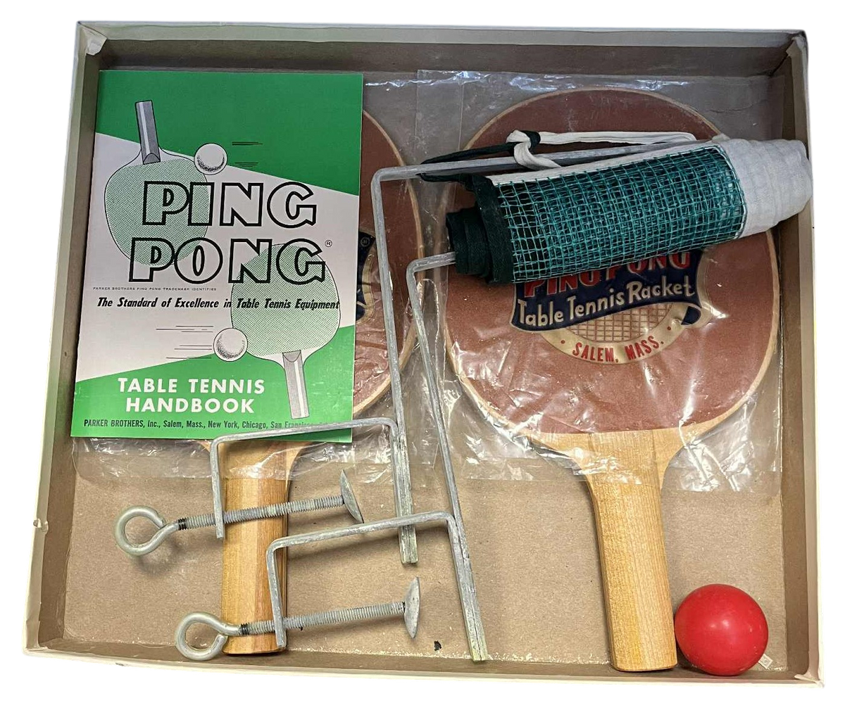 Vintage 1959 Parker Brothers Ping Pong Table Tennis Complete Set image 2