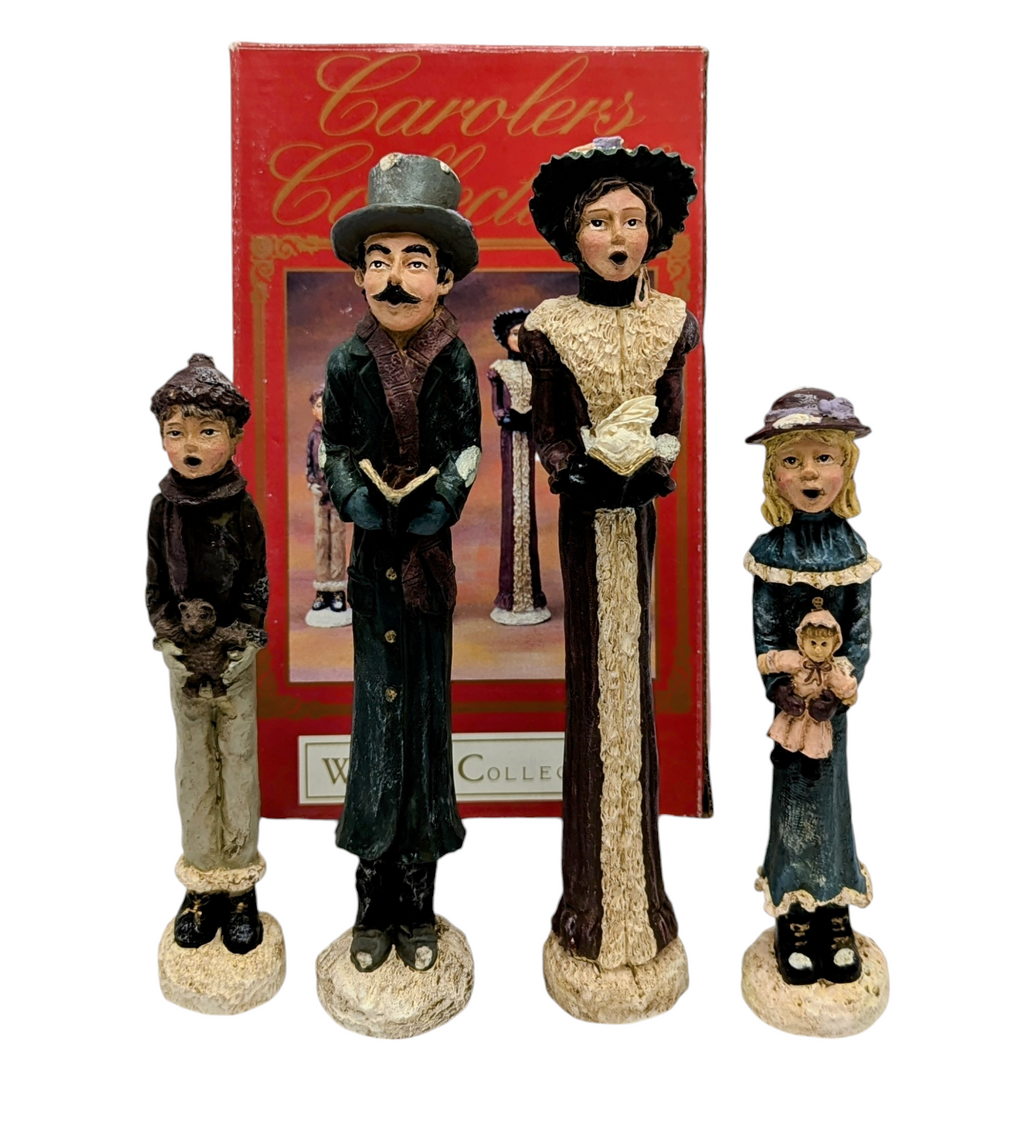 Windsor Collection Pencil Family Carolers Collectible Figurine Set Of 4