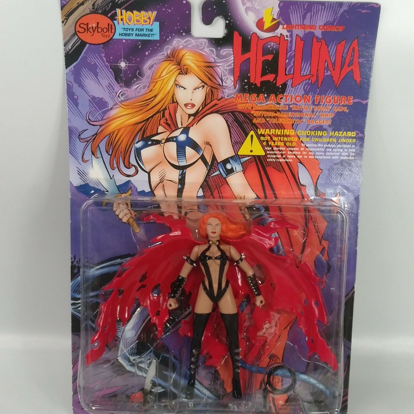 1997 Skybolt Hellina Mega Action Figure Lightening Comics