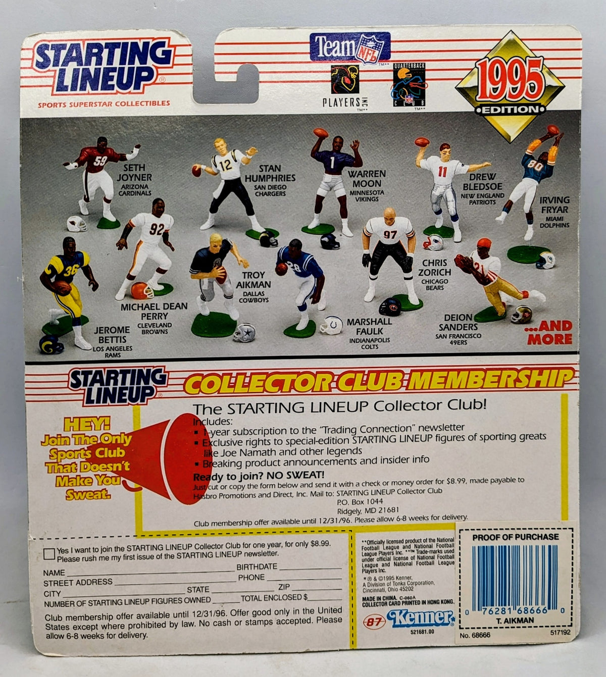 1995 Kenner Starting Lineup Troy Aikman Dallas Cowboys NFL Figure image 2