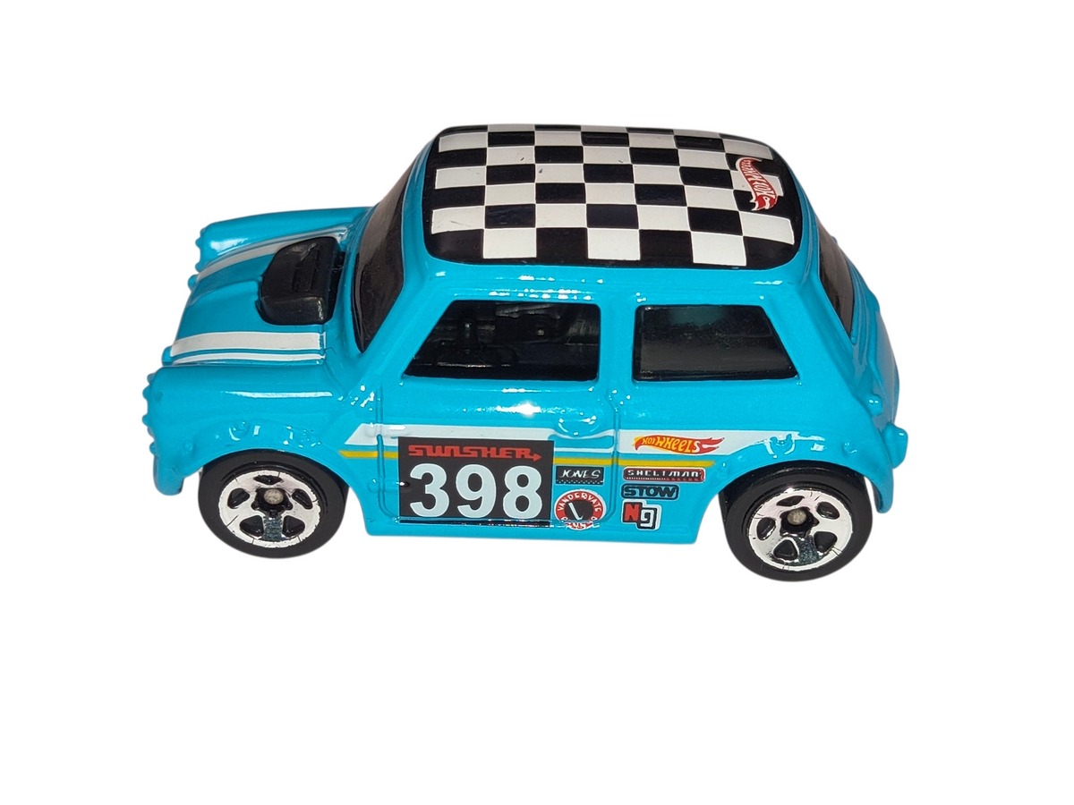 2015 Hot Wheels Off Road Series Morris MINI Cooper Blue #398 Racecar 1:64 image 2