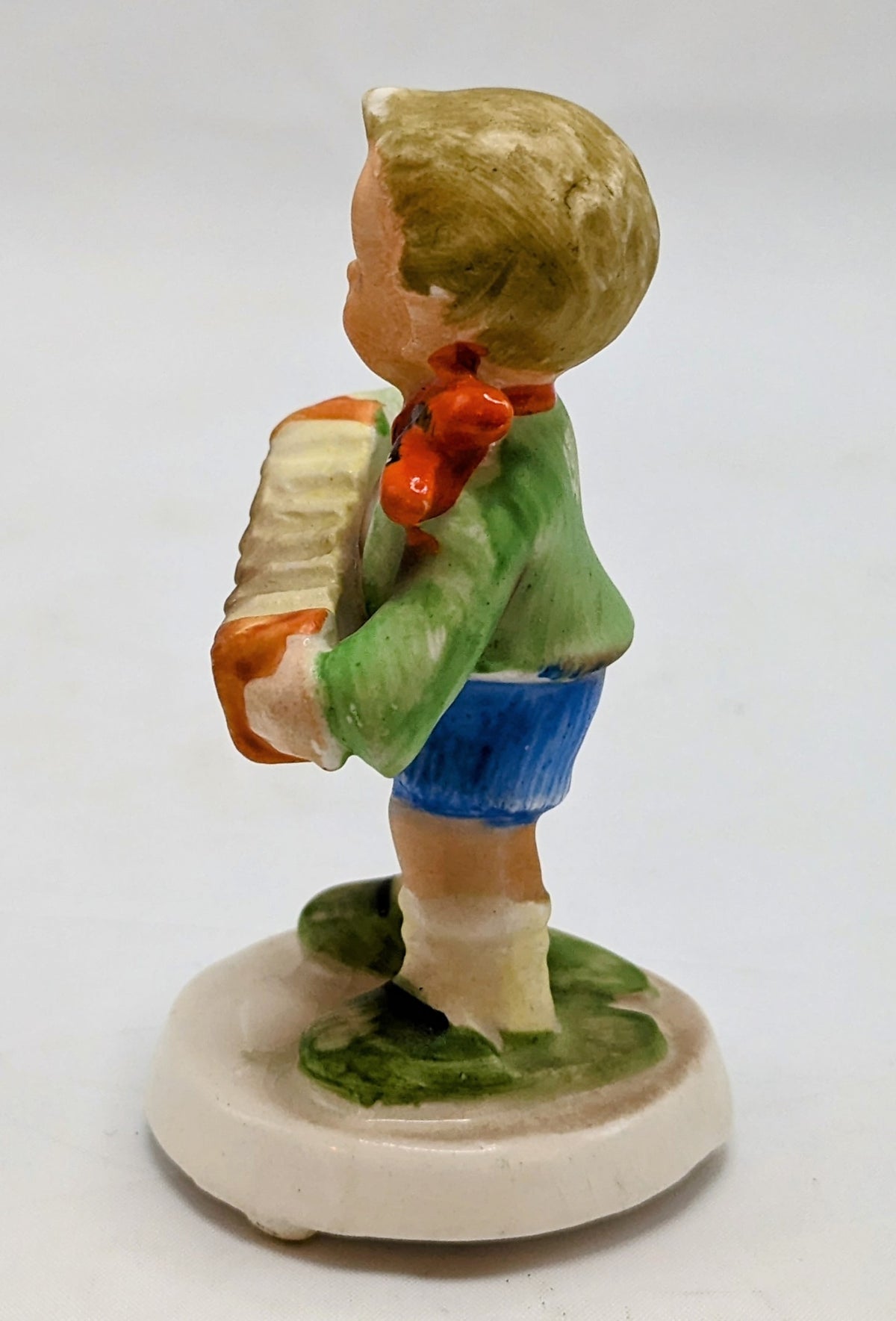 Vintage Japan Nippon Yoko Boeki Ceramic Boy With Accordion 3 Inch Figurine image 3