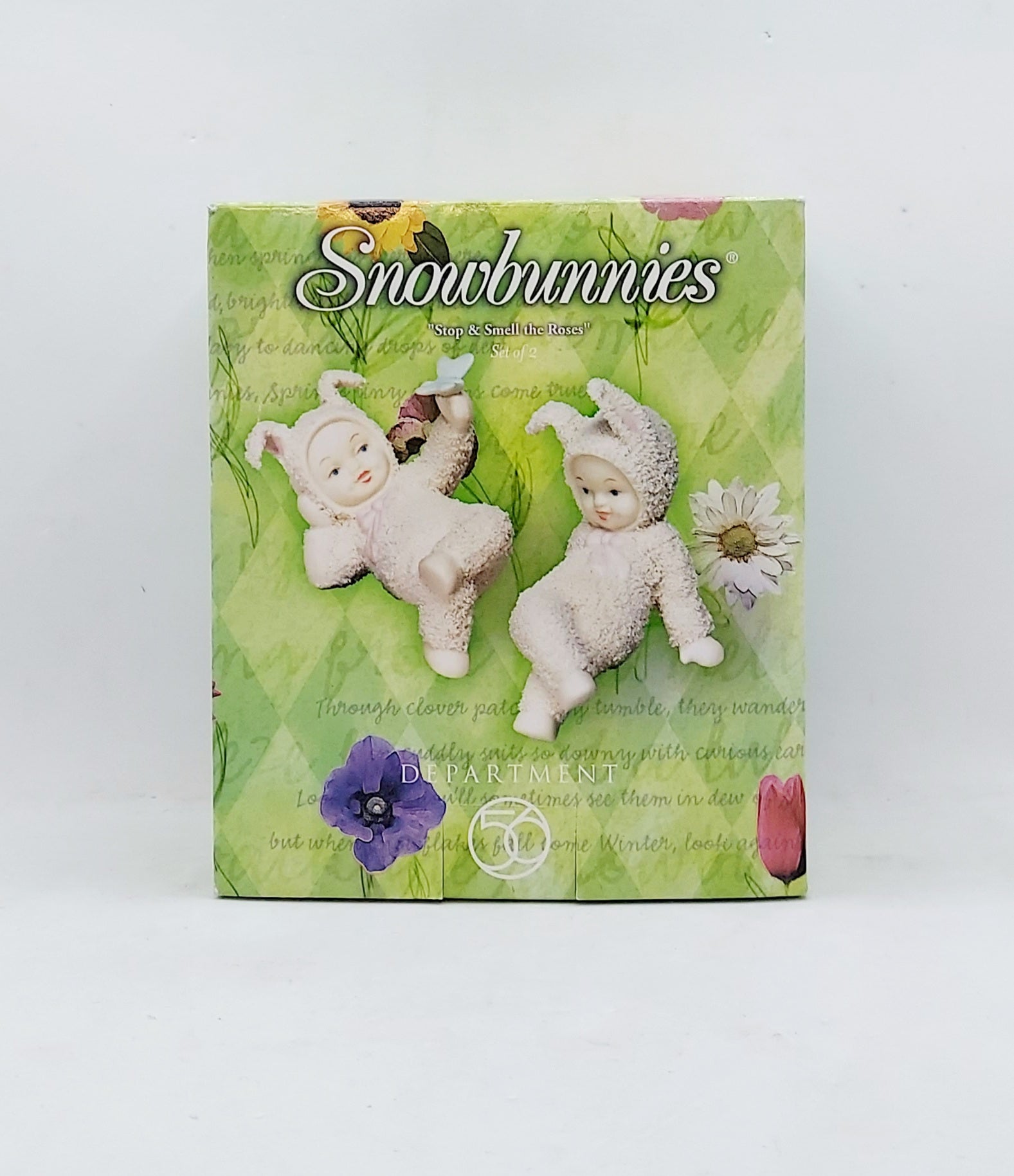 1999 Department 56 Snowbunnies Stop & Smell The Roses Figurine 56.26320