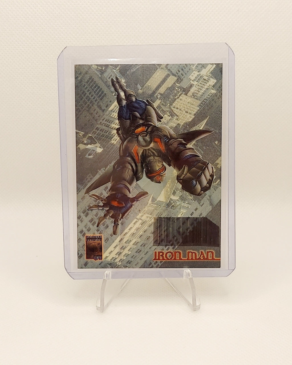 1997 Fleer Marvel Premium QFX Iron Man Photographix Chase Card #6