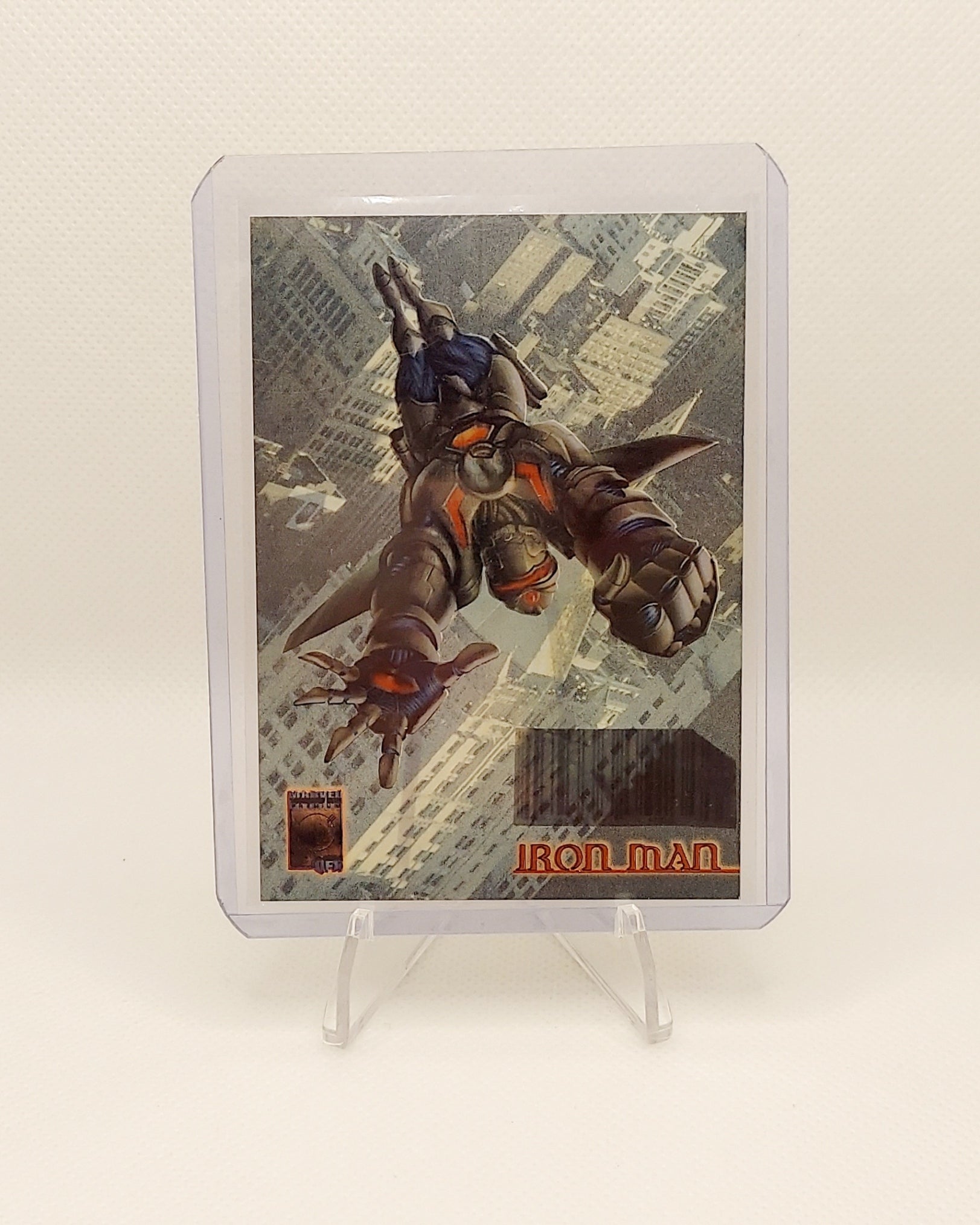 1997 Fleer Marvel Premium QFX Iron Man Photographix Chase Card #6
