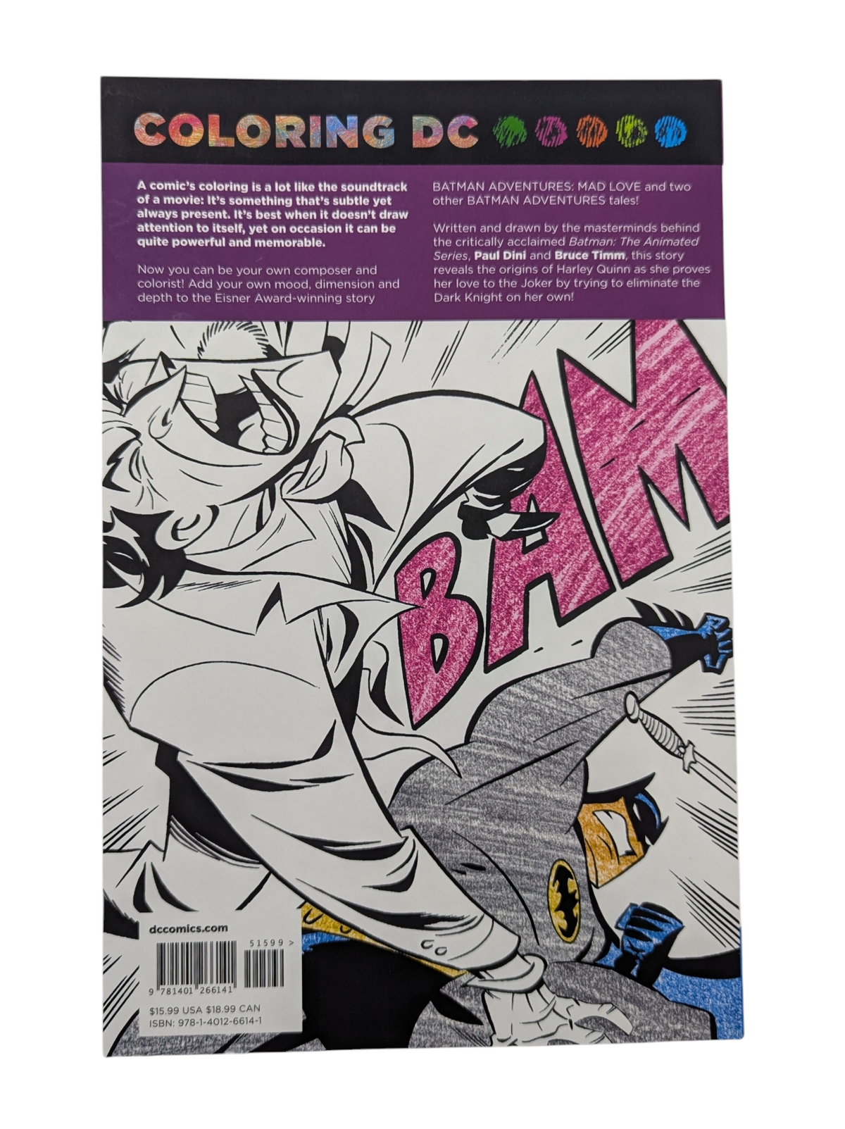 2016 DC Comics Batman Mad Love Featuring Harley Quinn Adult Coloring Book image 2
